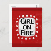 Girl on Fire Postcard Postkarte (Vorne/Hinten)