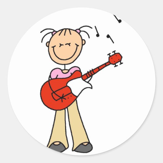 Girl on Gitarre Sticker (Vorderseite)