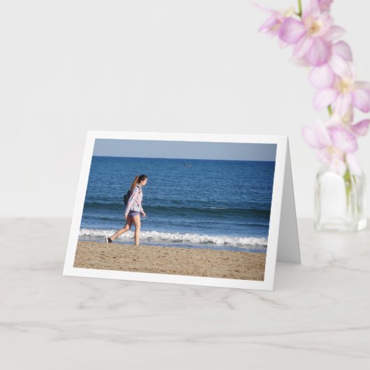 Girl on Playa de la Malvarrosa de Valencia Karte (Orchidee)