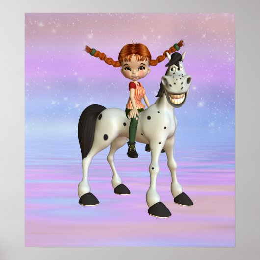 Girl on Pony Magical Fantasy Poster (Vorne)