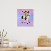Girl on Pony Magical Fantasy Poster (Küche)