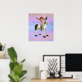 Girl on Pony Magical Fantasy Poster (Heimbüro)