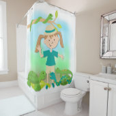 Girl on Reptile Safari Wandern Duschvorhang (Beispiel)