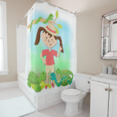 Girl on Reptile Safari Wandern Duschvorhang (Beispiel)