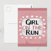 Girl on Run Postcard Postkarte (Vorne/Hinten)