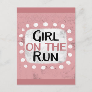 Girl on Run Postcard Postkarte