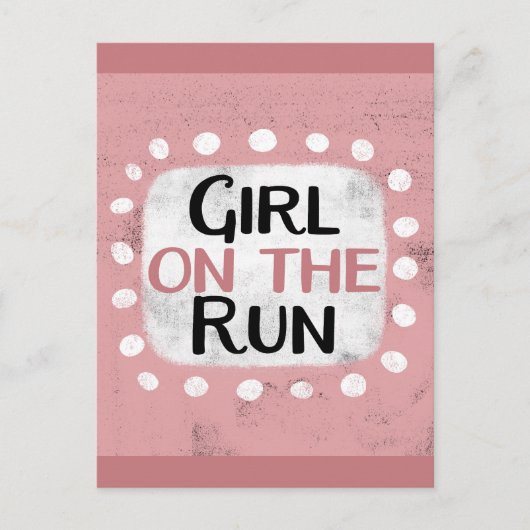 Girl on Run Postcard Postkarte (Vorderseite)