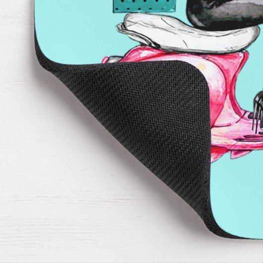 Girl on Scooter Mousepad (Ecke)