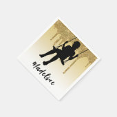 Girl on Swing Gold Glitzer Tropfen Ombre Serviette (Ecke)