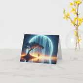 Girl on Swing Note Card Karte (Gelbe Blume)