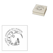 Girl On The Moon Custom Name Library Book Gummistempel (Stempel)