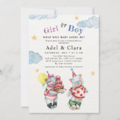 Girl or Boy Gender Reveal Invitation  Einladung (Vorderseite)