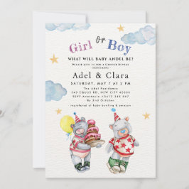 Girl or Boy Gender Reveal Invitation  Einladung