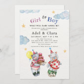 Girl or Boy Gender Reveal Invitation  Einladung (Vorne/Hinten)
