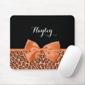 Girl Orange Black Jaguar Niedliches Band mit Namen Mousepad (Mit Mouse)