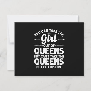 Girl Out QUEENS NY NEW YORK Gift Funny Zuhause Roo RSVP Karte