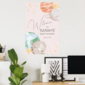 Girl Outer Space Baby Dusche Begrüßungszeichen Poster (Heimbüro)