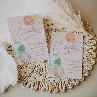 Girl Outer Space Baby Shower Invitation