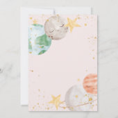 Girl Outer Space erster Geburtstag Einladung (Rückseite)