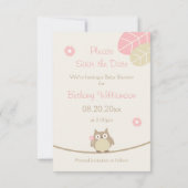 Girl Owl Babydusche Save the Date (Rückseite)