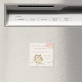 Girl Owl Babydusche Save the Date Magnet (In Situ (Geschirrspüler))