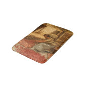 Girl Packing Cherries in der Provence (Frankreich) Badematte (Schrägansicht)