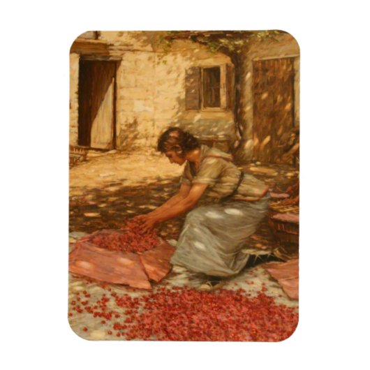 Girl Packing Cherries in der Provence (Frankreich) Magnet (Vertikal)