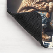 Girl Painting Stripes auf einem Zebra Mousepad (Ecke)