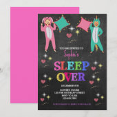 Girl Pajama Party, Sleepover Party, Slumber Geburt Einladung (Vorne/Hinten)