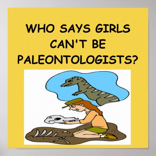 GIRL Paläontologe Poster (Vorne)