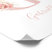 Girl Pale Rose Gold Glitzer Floral Monogram G Poster (Ecke)