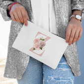 Girl Pale Rose Gold Glitzer Floral Z Monogramm Zubehörtasche