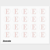 Girl Pale Rose Gold Glitzer Monogram E Runder Aufkleber (Blatt)