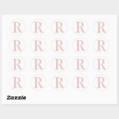Girl Pale Rose Gold Glitzer Monogram R Runder Aufkleber (Blatt)