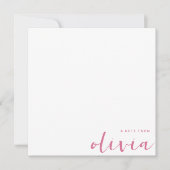 Girl Pale Violet Red Monogram Script Mitteilungskarte (Vorderseite)