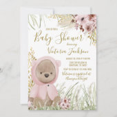 Girl Pampas Grass Baby Dusche Einladung (Vorderseite)