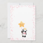 Girl Panda Bearly Wait Baby Dusche Einladung (Rückseite)