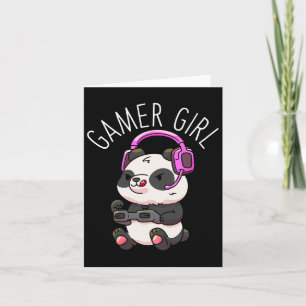 Girl Panda Gaming Pandas Video Game Women Girls Gi Karte