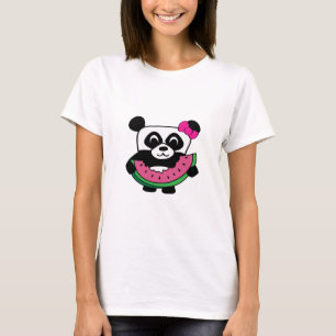 Girl Panda mit Watermelon Slice T-Shirt
