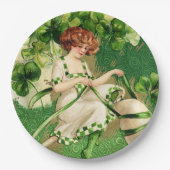 Girl Paper Plate St. Patty's Day Pappteller (Vorderseite)