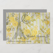 Girl paris eiffel Blumenturm Brautparty Einladung (Vorne/Hinten)