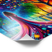 Girl Park hell Fantasy elegante Bäume Fotodruck (Ecke)