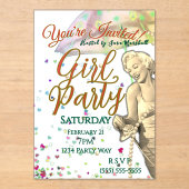Girl Party Acrylic Invitation Acryleinladungen (Vorderseite)