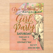 Girl Party Acrylic Invitation Acryleinladungen (Vorderseite)