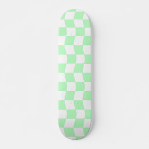 Girl Pastel Green Wavy Karo Muster Skateboard