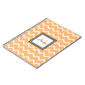 Girl Pastel Orange Name Monogram Zickzack Notizblock (Linke Seite)