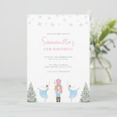 Girl Pastel Pink Nutcracker Einladung zum Geburtst (Stehend Vorderseite)