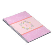 Girl Pastel Pink und Lavender Floral Monogramm Notizblock (Rechte Seite)