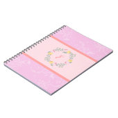 Girl Pastel Pink und Lavender Floral Monogramm Notizblock (Linke Seite)