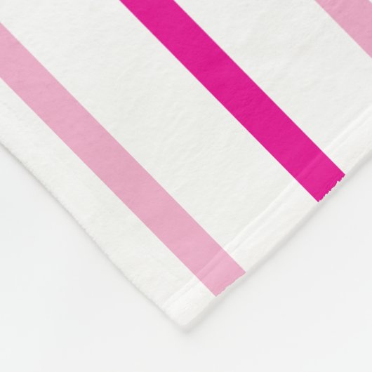Girl Pastel Pink White Stripes Name Fleecedecke (Ecke)